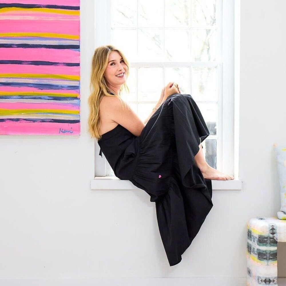 Kerri Rosenthal Jean Midi Dress Solid Embroidered  Heart Cotton Poplin S 273523